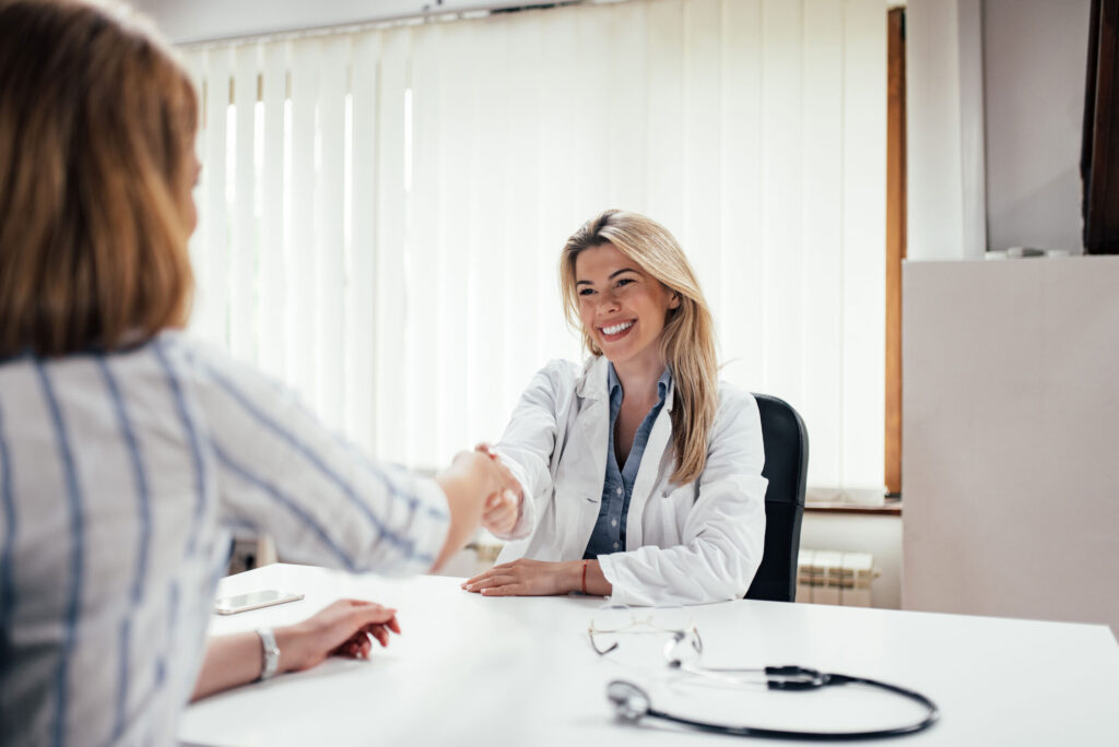 shaking a doctor's hand